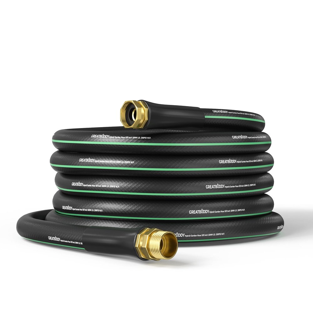 GreatBuddy 50 ft 5/8 inch flexible rubber garden hose