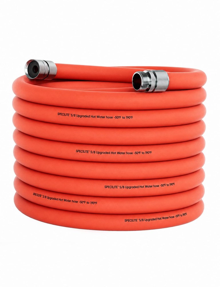 SPECILITE 5/8 inch rubber garden hose 50 ft, hot and cold rated